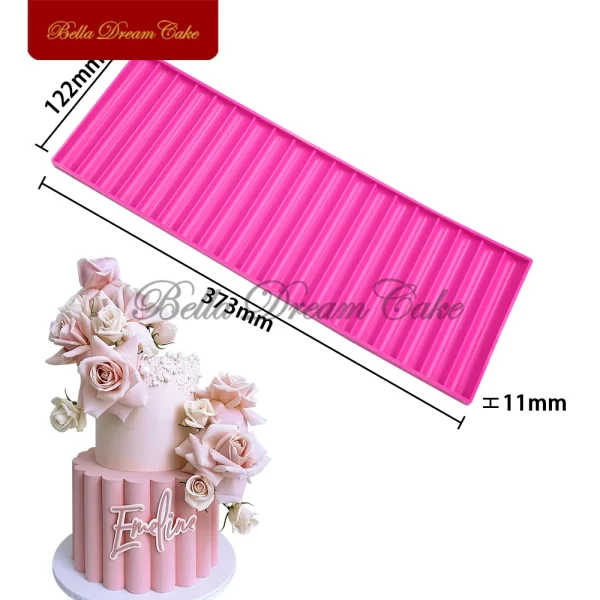 Molde de silicone para decoração do bolo de casamento, DIY Fondant, Bakeware Tools, Lace Mat, Design ondulado e cilíndrico, Chocolate Origami, 3D - Image 2